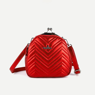 Triple Compartment Mini Backpack Kisslock Zipper Daypack Fashion Party Purses Handbags
