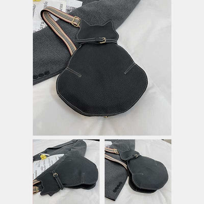 Cute Cat Shaped PU Leather Sling Bag Ladies Crossbody Shoulder Bag