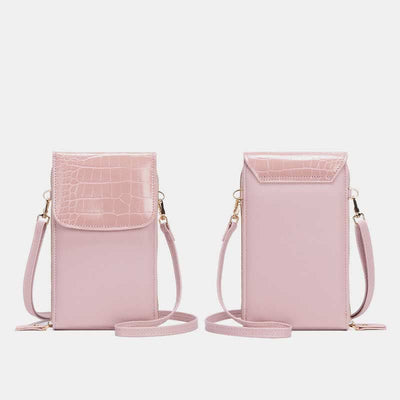 Womens Slim Lightweight Leather Crossbody Phone Bag Credit Card Holder