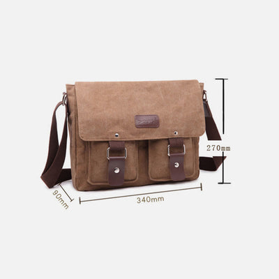 Messenger Bag for Men Large Capacity Casual Canvas Shoulder Bag