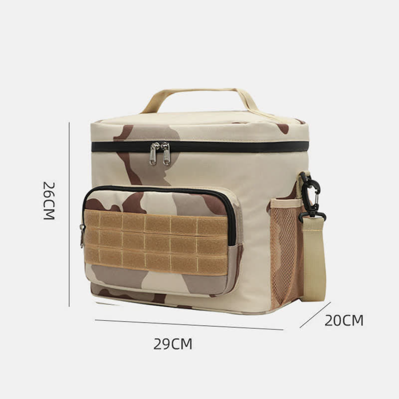 Tactical Outdoor Insulated Bag Portable Lunch Bag Handbag with Crossbody Strap