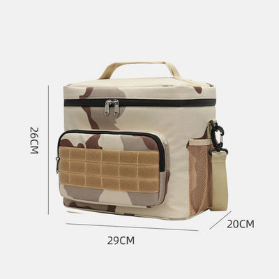 Tactical Outdoor Insulated Bag Portable Lunch Bag Handbag with Crossbody Strap