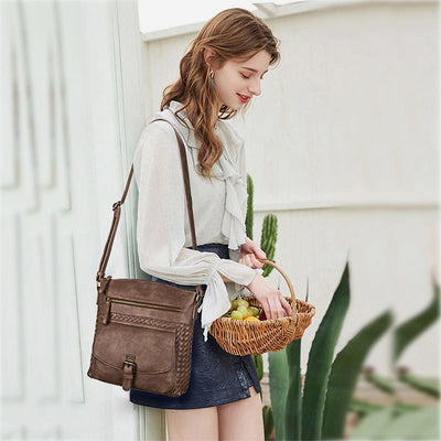 PU Leather Crossbody Bag for Women Purse Satchel Travel Tote Shoulder Bag