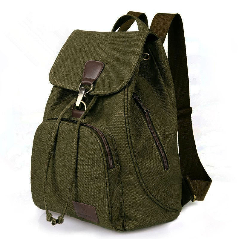 Canvas Backpack for Women Girls Vintage Drawstring Backpack School Travel Rucksack