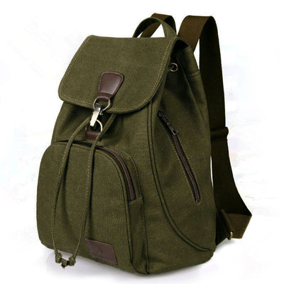 Canvas Backpack for Women Girls Vintage Drawstring Backpack School Travel Rucksack