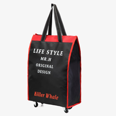 Rolling Handbag Women's Supermarket Shopping Portable Travel Tote With Wheels