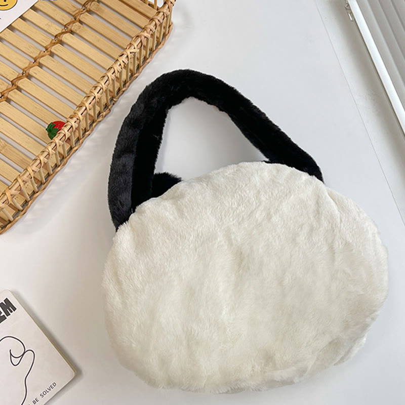 Cute Panda Shoulder Bag For Women Plush Underarm Bag