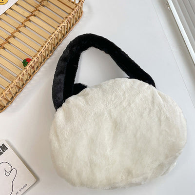 Cute Panda Shoulder Bag For Women Plush Underarm Bag
