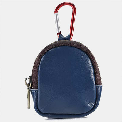 Mini Leather Zipper Coin Purse Cowhide Leather Cute Purses Wallet