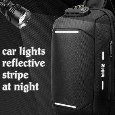 Anti-theft Waterproof Chest Bag Sling Bag With USB Charging Port