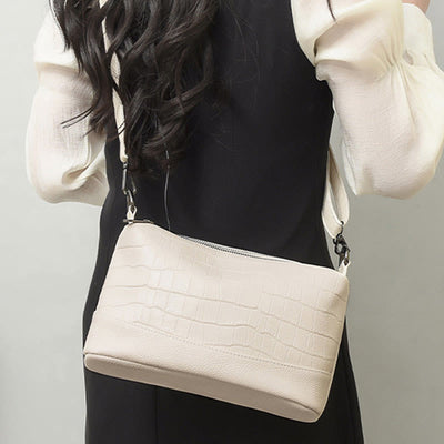 Simple Crossbody Bag For Women Crocodile Print Retro Daily Bag