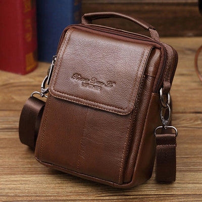 Messenger Bag For Men Vintage Gentle Leather Crossbody Bag