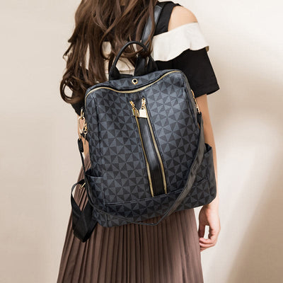 2Pcs Backpack Purse For Women PU Leather Convertible Satchel with Wallet