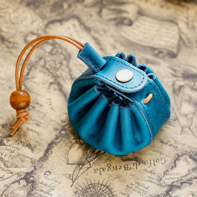 Wallet For Women Handmade Drawstring Mini Leather Students Coin Purse
