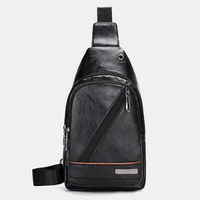 Leather Sling Bag for Men Outdoor Travel Chest Pack Daypack Backpack