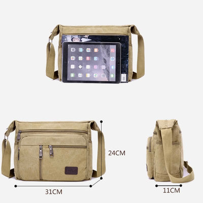Crossbody Bag For Men Vintage Outdoor Canvas Business Shoulder Bag