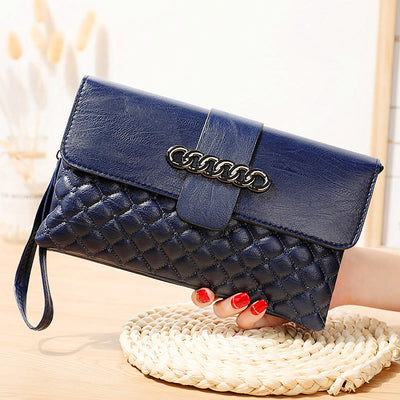 Plaid Pattern Quilted Ladies Shoulder Purse Multifunctional Wallet Handbag