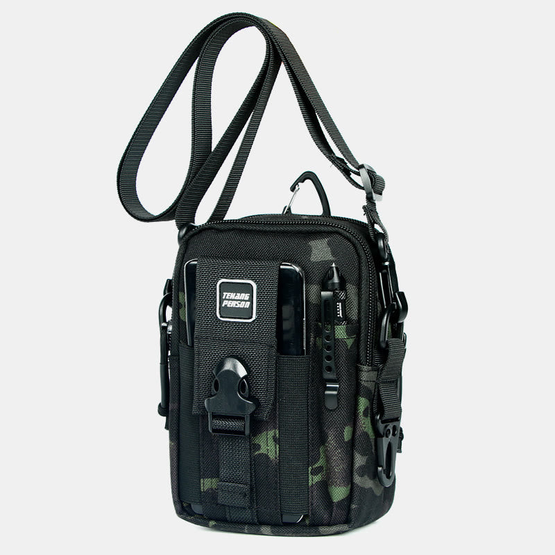 Tactical Waist Bag Belt Loop Phone Bag Pouch Fit 7.5" Cellphone with Crossbody Strap