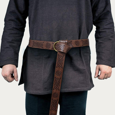 Medieval Sword Holster Embossed Belt Knight Leather Alloy Holster