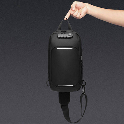 Anti-theft Waterproof Chest Bag Sling Bag With USB Charging Port