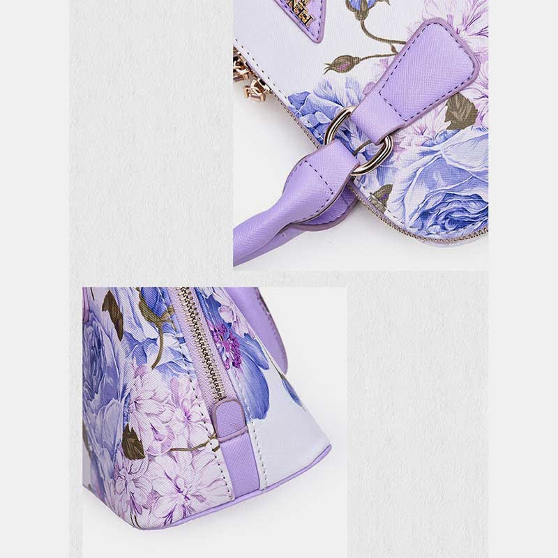 Women Floral Print Demo Satchel Handbag Crossbody Bag Shoulder Purse