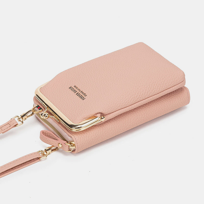 Multi-Compartment Elegant Crossbody Phone Bag With Clear Window