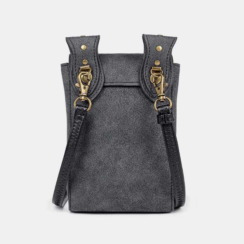 Steampunk Small Crossbody Bag Shoulder Purse Cellphone Satchel with Belt Loop