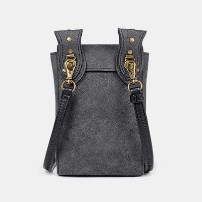 Steampunk Small Crossbody Bag Shoulder Purse Cellphone Satchel with Belt Loop