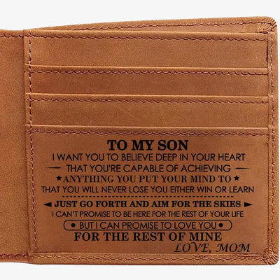 Thin Wallet For Family Laser Inscription Leather Purse Gift