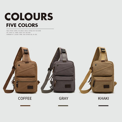 Sling Bag For Men Canvas Retro Sports Crossbody Chese Bag
