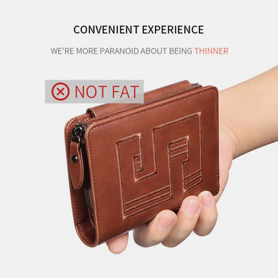 Large Capacity Leather Wallet Credit Card Holder RFID Blocking Money Organizer