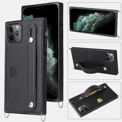 Compatible with iPhone 11/12/13/14 Phone Case Card Holder with Crossbody Strap