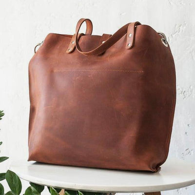 Vintage Oil Wax Leather Crossbody Shoulder Bag Work Totes for Women Purse Handbag