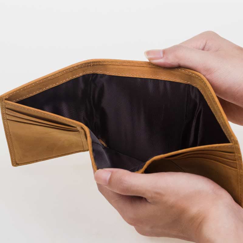 Genuine Leather Wallet for Men Slim Trifold Front Pocket Wallet