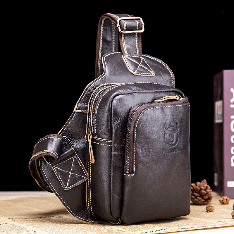 Large Capacity Genuine Leather Sling Bag