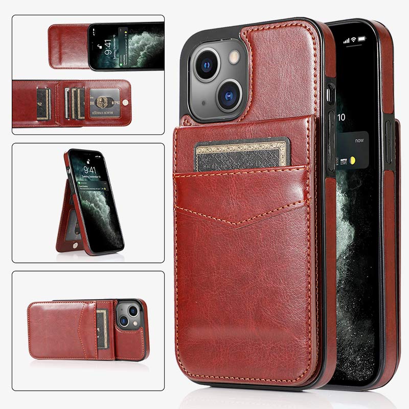 iPhone Wallet Case Quality Kickstand Phone Case with Multiple Card Slot