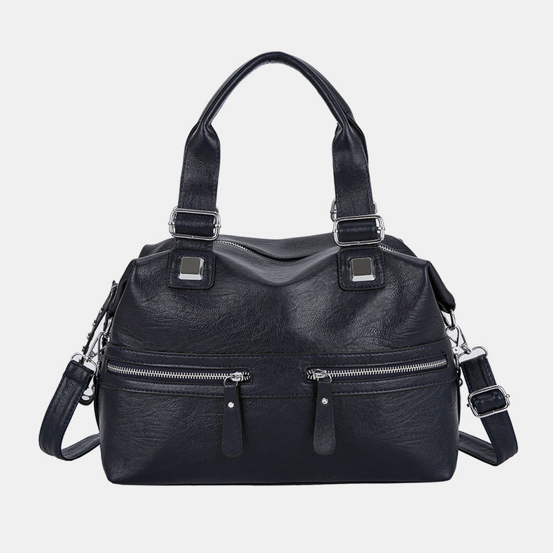 Large Capacity Durable Vintage Soft Leather Tote Bag