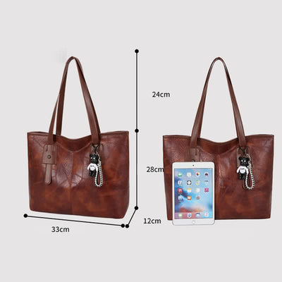 Women Soft Faux Leather Tote Shoulder Bag Large Capacity Handbag