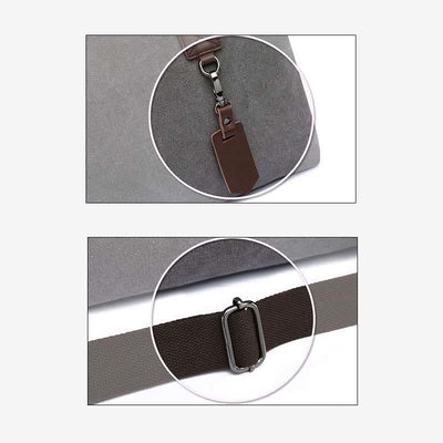 Triple Compartment Canvas Totes Handbag Multifunction Casual Crossbody Shoulder Purse