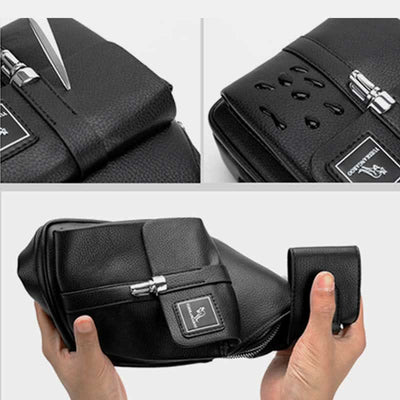 Men Leather Sling Bag Multipurpose Casual Bag Chest Bag Shoulder Bag