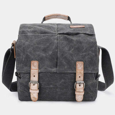 Retro Waxed Canvas Camera Bag DSLR SLR Padded Crossbody Shoulder Bag