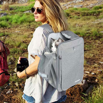 Pet Backpack Carrier Foldable Pet Backpack Handbag for Cats Small Dogs
