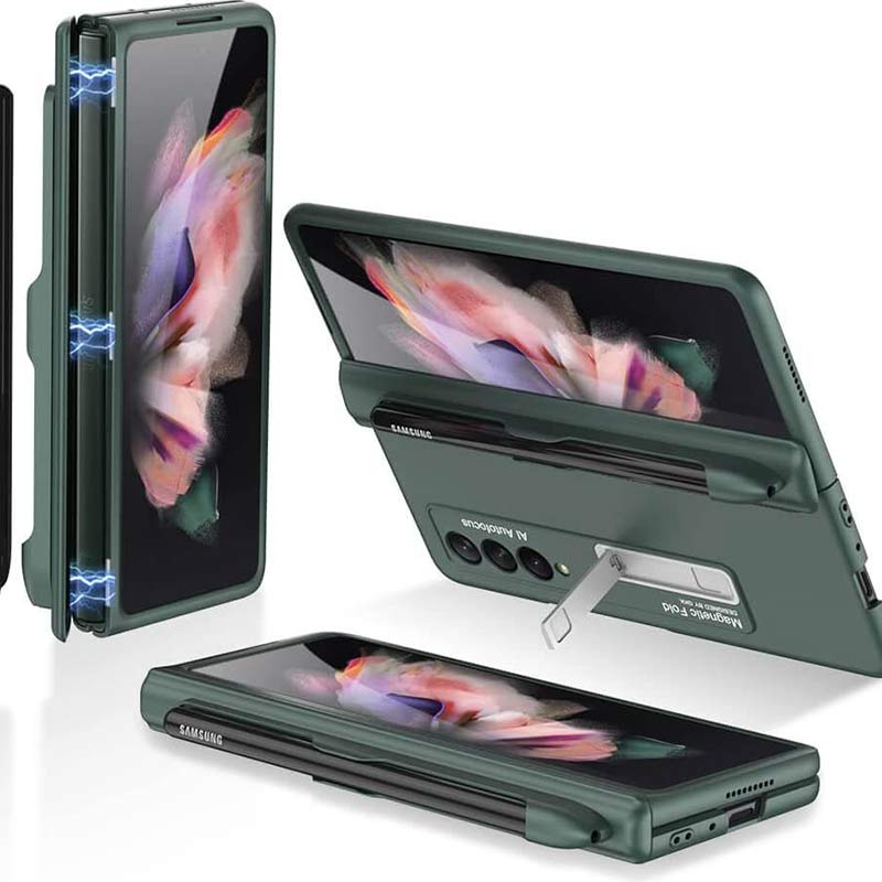 Samsung Galaxy Z Fold 3 Sturdy Phone Case With S-Pen Holder Built-in Magnetic Kickstand