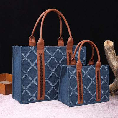 Vintage Linen Cotton Handbag For Women Bohemian Crossbody Tote