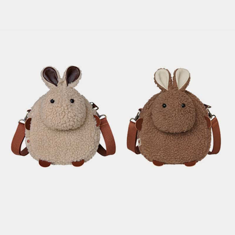 Cute Plush Bunny Crossbody Bag Fluffy Rabbit Shoulder Bag Handbags