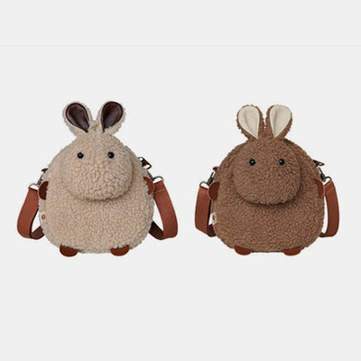 Cute Plush Bunny Crossbody Bag Fluffy Rabbit Shoulder Bag Handbags
