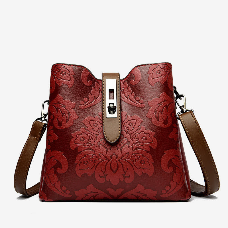 Vegan Leather Bucket Bag Women Elegant Dating Crossbody Bag