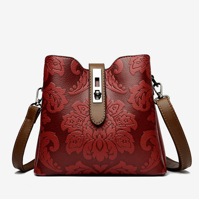 Vegan Leather Bucket Bag Women Elegant Dating Crossbody Bag
