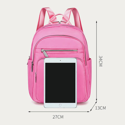 Backpack For Daily Use Simple Solid Color Casual Oxford Daypack