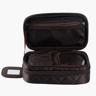 Waterproof Double Compartment Makeup Bag Nylon Portable Storage Bag